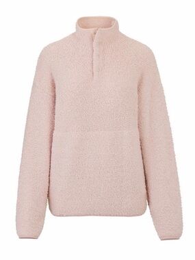 SKIMS Sherpa Half-Zip Pullover in Pale Blush